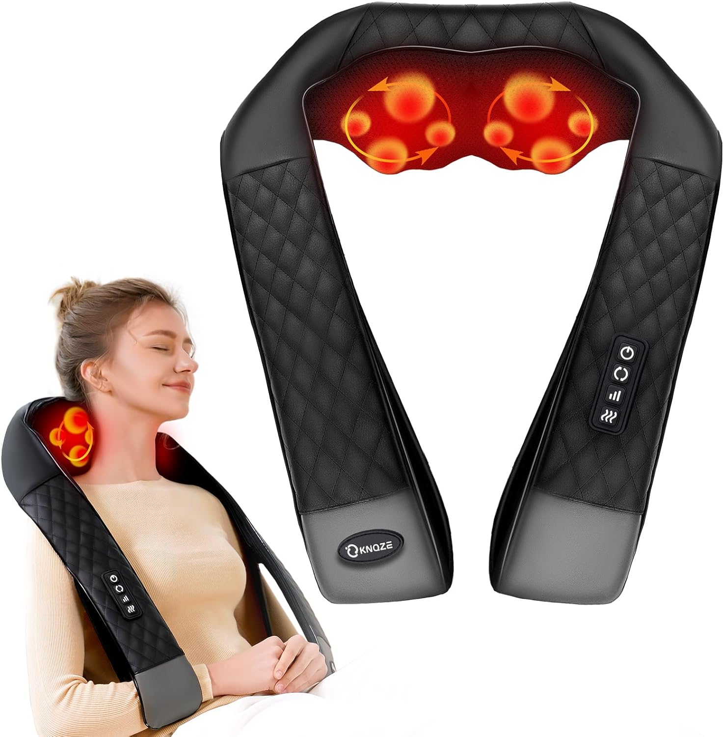 Shiatsu Neck and Back Massager with Heat, Neck and Shoulder Massager, 4D Deep Tissue Kneading Massage Pillow for Shoulder, Back, Leg Muscle Pain Relief, Gifts for Mom Woman, Not Cordless - Image 2