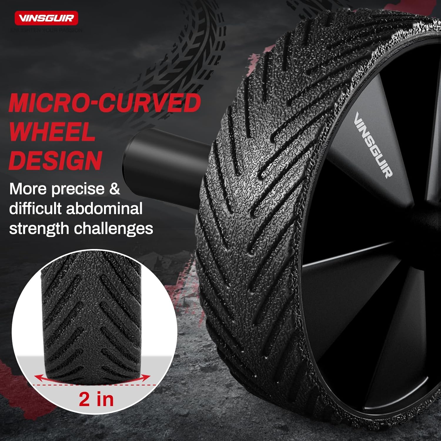 Vinsguir Ab Roller Wheel - Ab Workout Equipment for Difficult Abdominal & Core Strength Training, Home Gym Fitness Equipment, Exercise Wheel for Men Women (Black) - Image 3